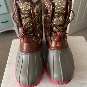 Girls glitter duck boots